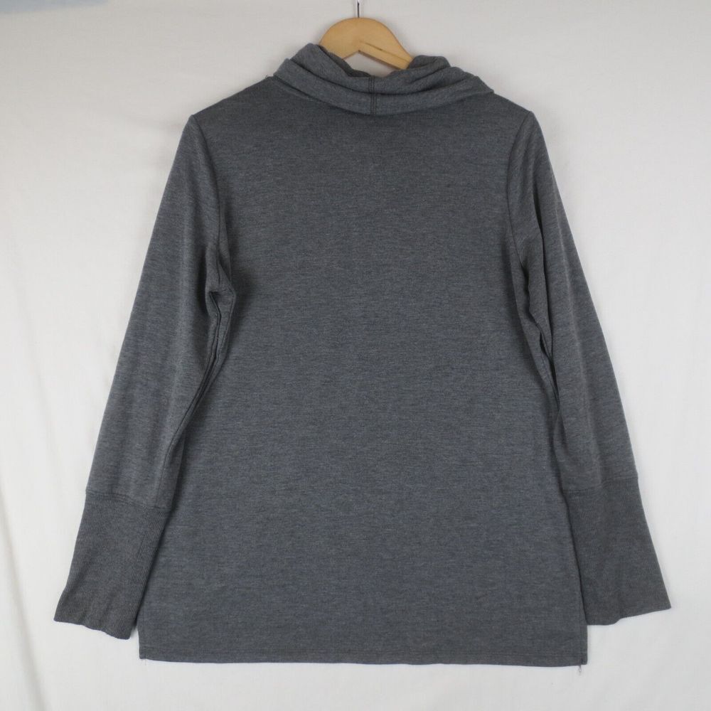 Michael Kors Top Womens L‎ Gray Cowl Neck Rhinestone Stretch Knit Sweater Logo - Picture 4 of 10